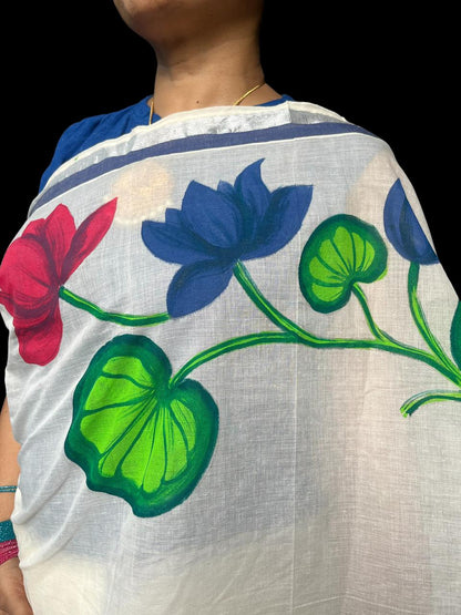 Handpainted Kerala Cotton Saree