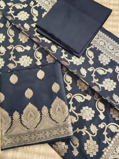 Benarsi Floral Double Zari Weaved Silk Suit